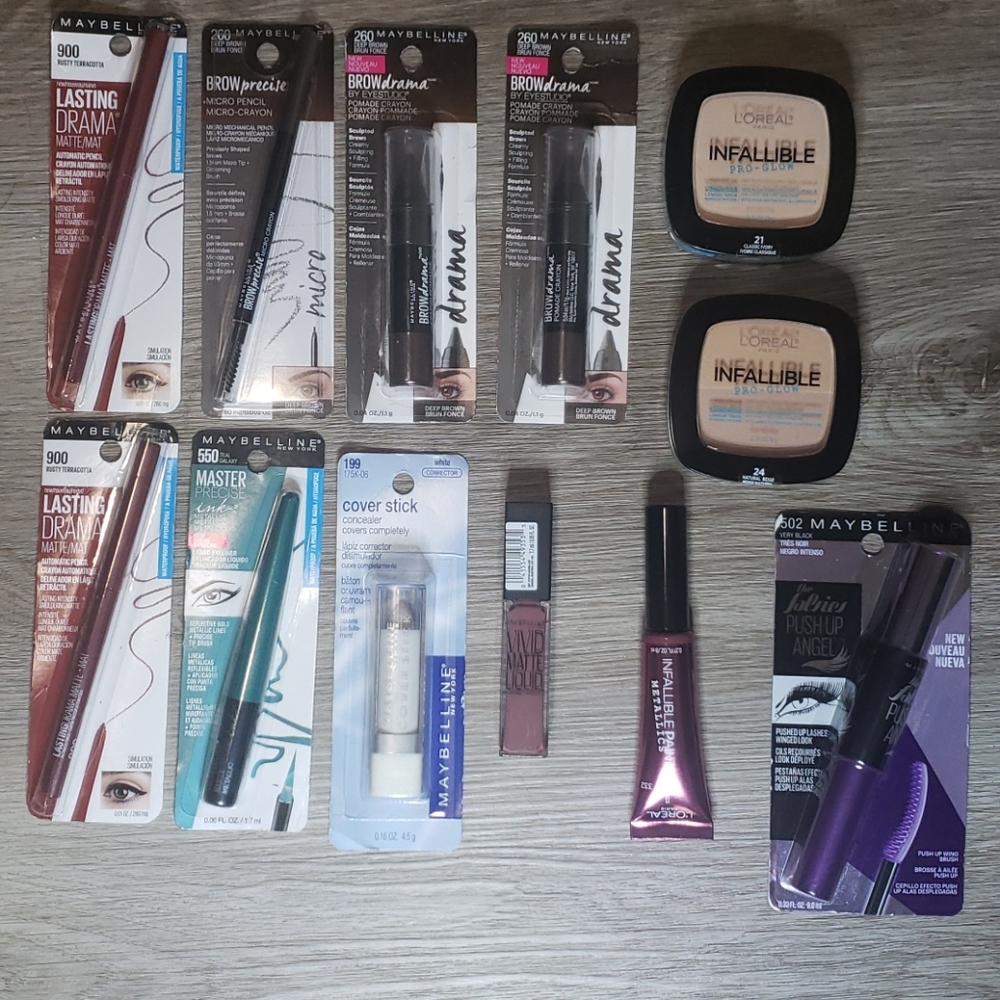 12pc lot all new items Maybellin and Loreal